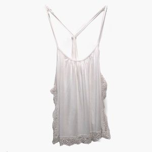 NWOT - Acemi Lace Cut Out Sides Top Rayon Spandex